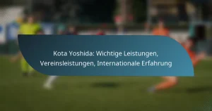 Kota Yoshida: Wichtige Leistungen, Vereinsleistungen, Internationale Erfahrung